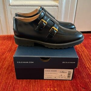 Cole Haan Greenwich Double Monk-strap loafers - black size 8 (women’s)